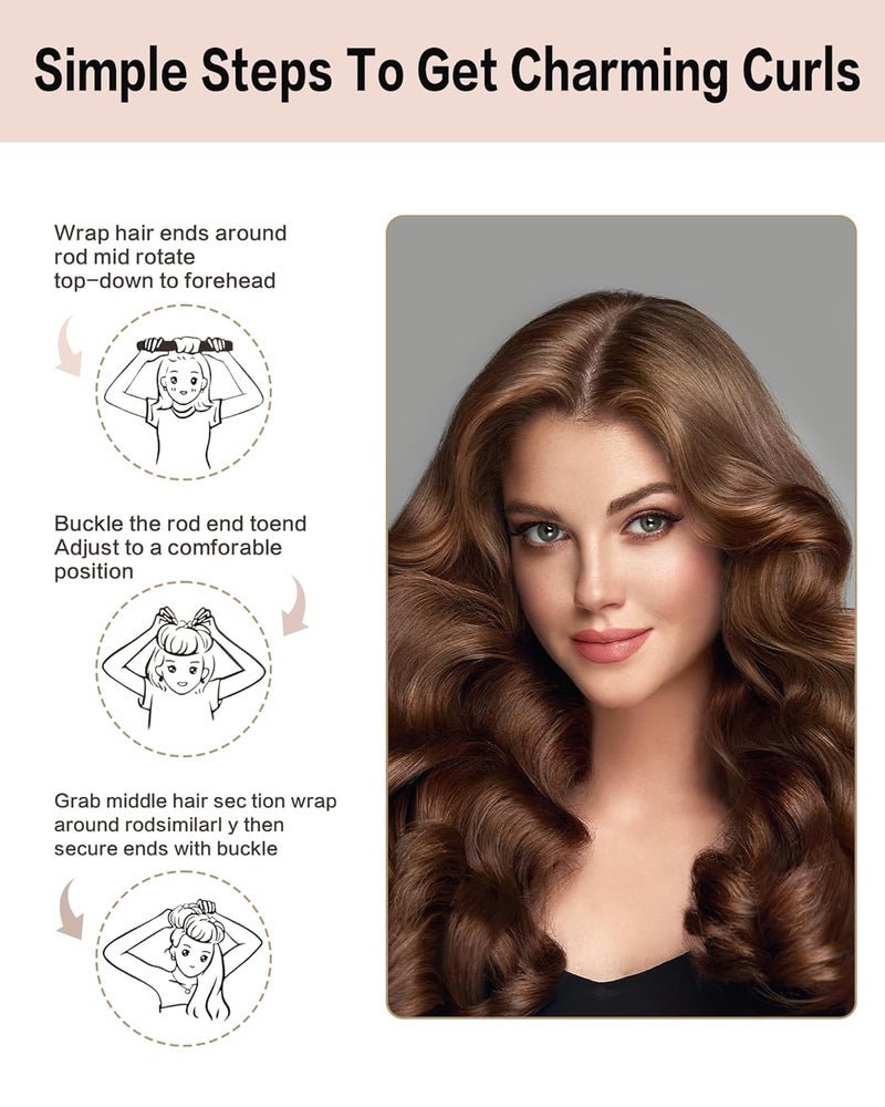 Seritant Heatless Curls Overnight Hair Curler - 4 Pcs Curling Rod to Sleep In, Velvet Hair Rollers with Satin Hair Scarf - Image 3